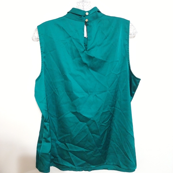 7th Avenue Design Studio Women's Top Green Sleeveless Blouse Size L - Picture 5 of 10